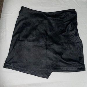 Free People Black Vegan Leather Skirt